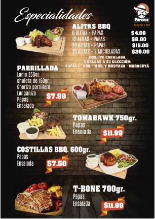 Carta de Papamia Steak House en Quito, Distrito Metropolitano de Quito — página 8